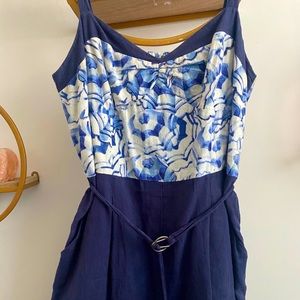 Mermaid by Anthropologie Linen Blend Romper